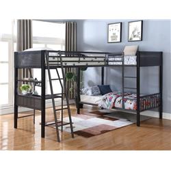 Picture of Coaster Furniture 460390-S2 67.75 x 118.25 x 78.25 in. Twin Bunk Bed & Twin Loft Add-on Set&#44; Black - 2 Piece