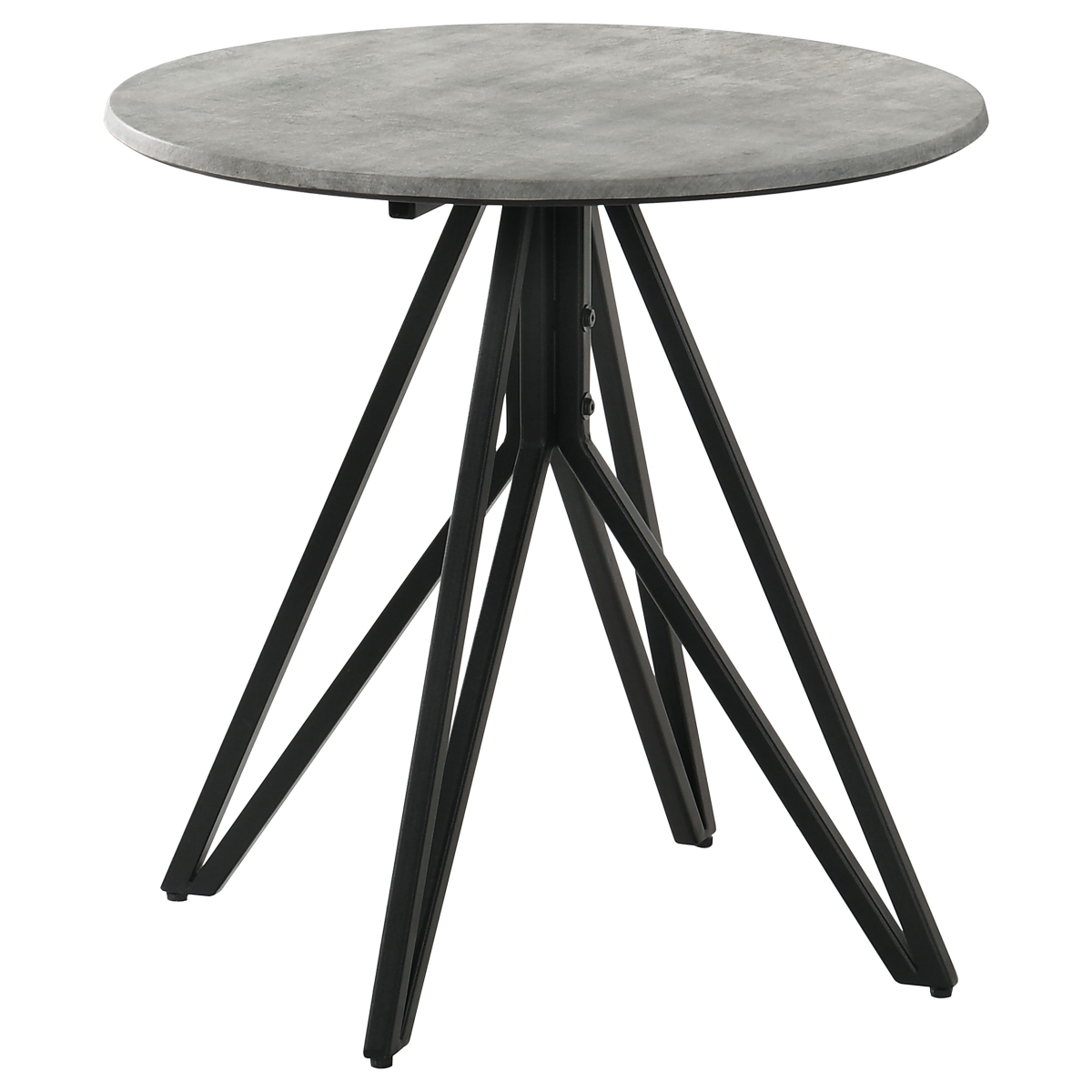 Picture of Coaster Furniture 736177 Hadi Round End Table with Hairpin Legs - Cement & Gunmetal