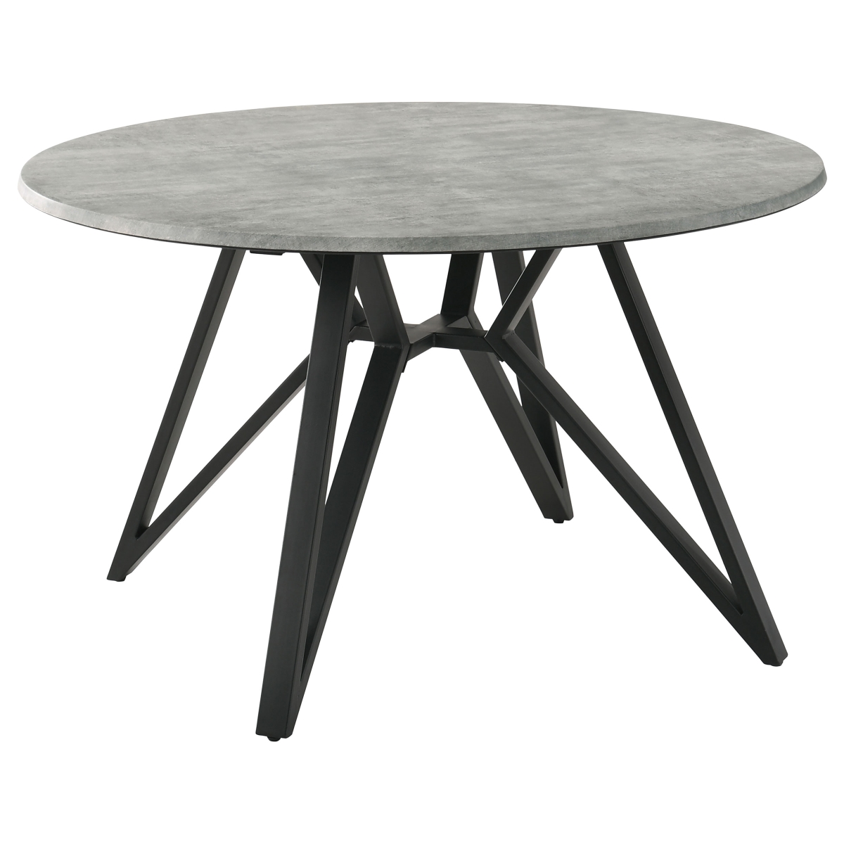 Picture of Coaster Furniture 193801 Neil Round Wood Top Dining Table - Concrete & Black