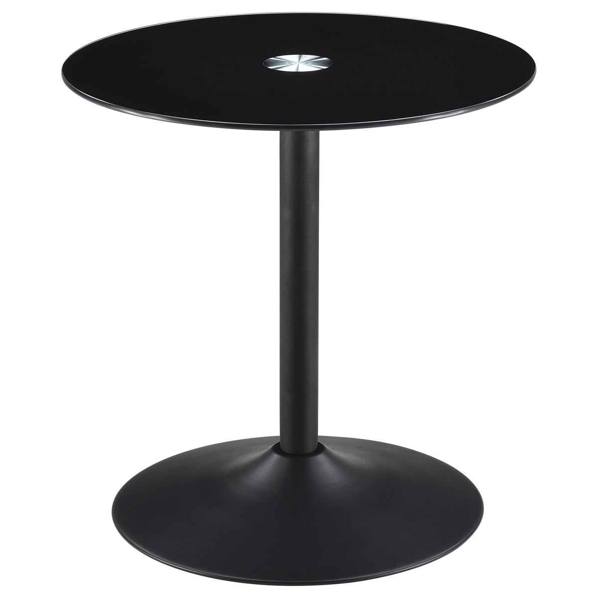 Picture of Coaster Furniture 709687 Ganso Round Metal End Table with Tempered Glass Top - Black