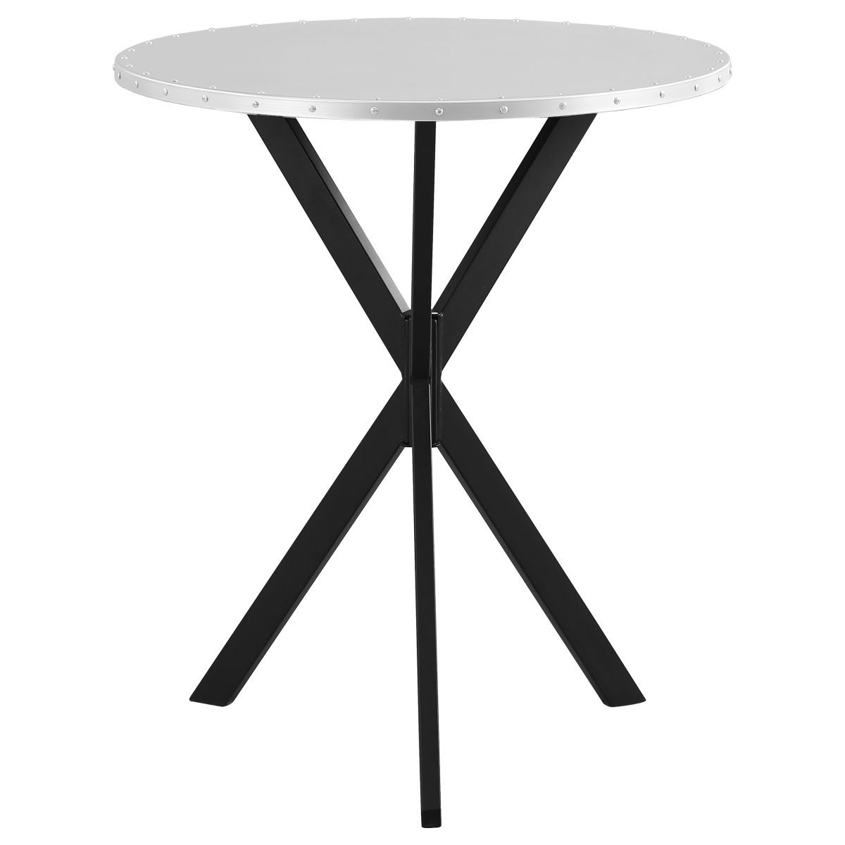 Picture of Coaster Furniture 182861 Kenzo Round Metal Top Bar Table - Silver & Sandy Black
