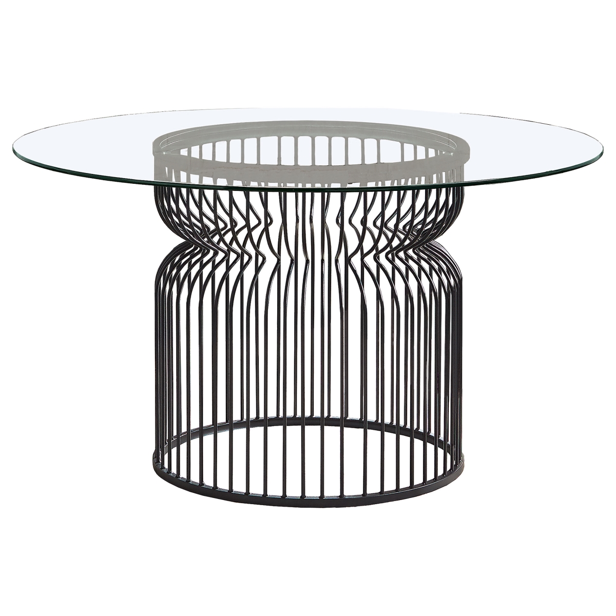 Picture of Coaster Furniture 193511BG Granvia Round Glass Top Dining Table - Gunmetal