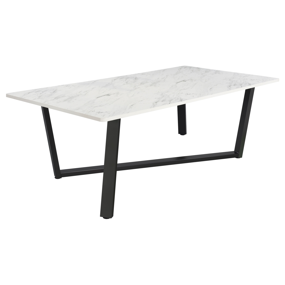 Picture of Coaster Furniture 193781 Mayer Rectangular Dining Table - Faux White Marble & Gunmetal