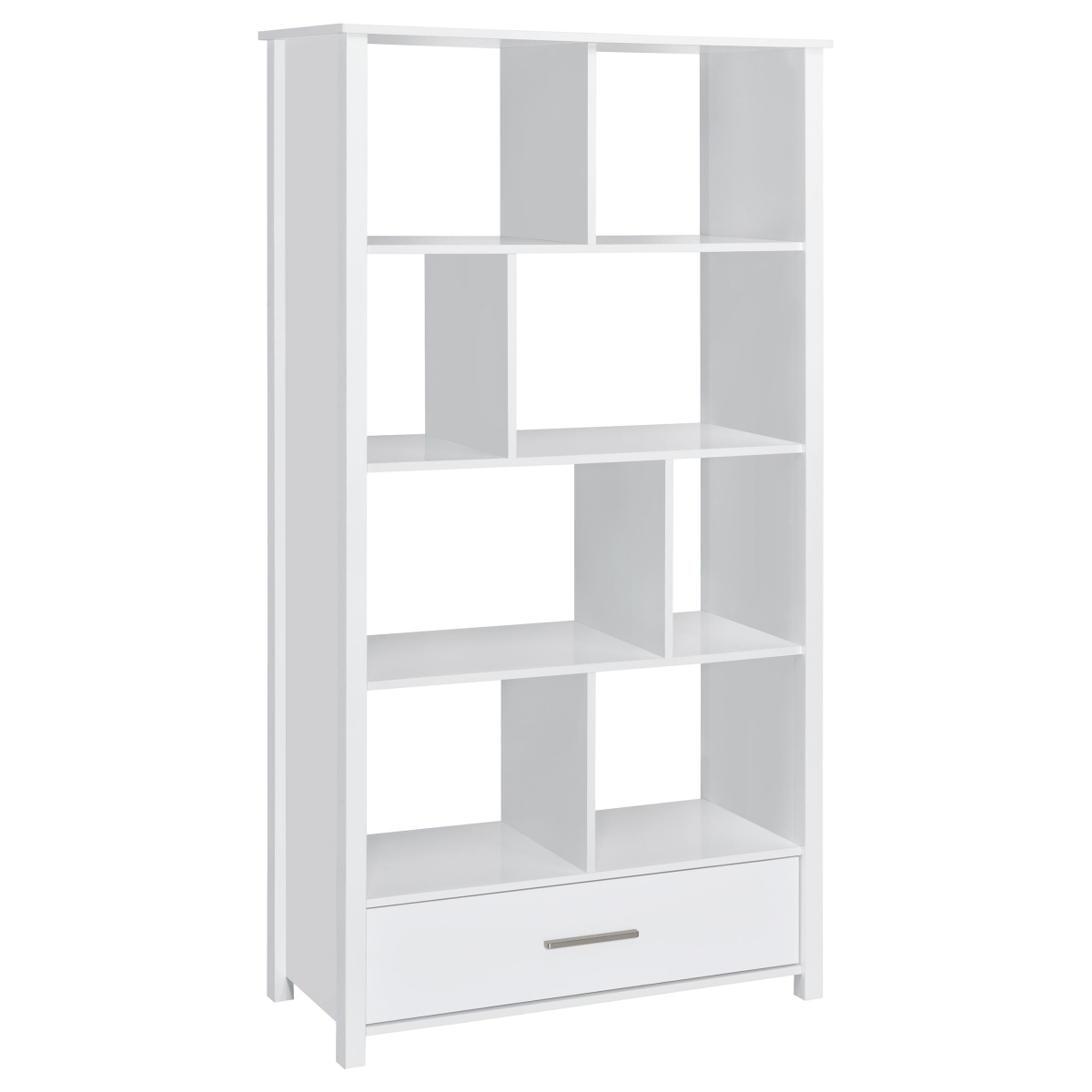 Picture of Coaster Furniture 801574 Dylan Rectangular 8-Shelf Bookcase - White High Gloss