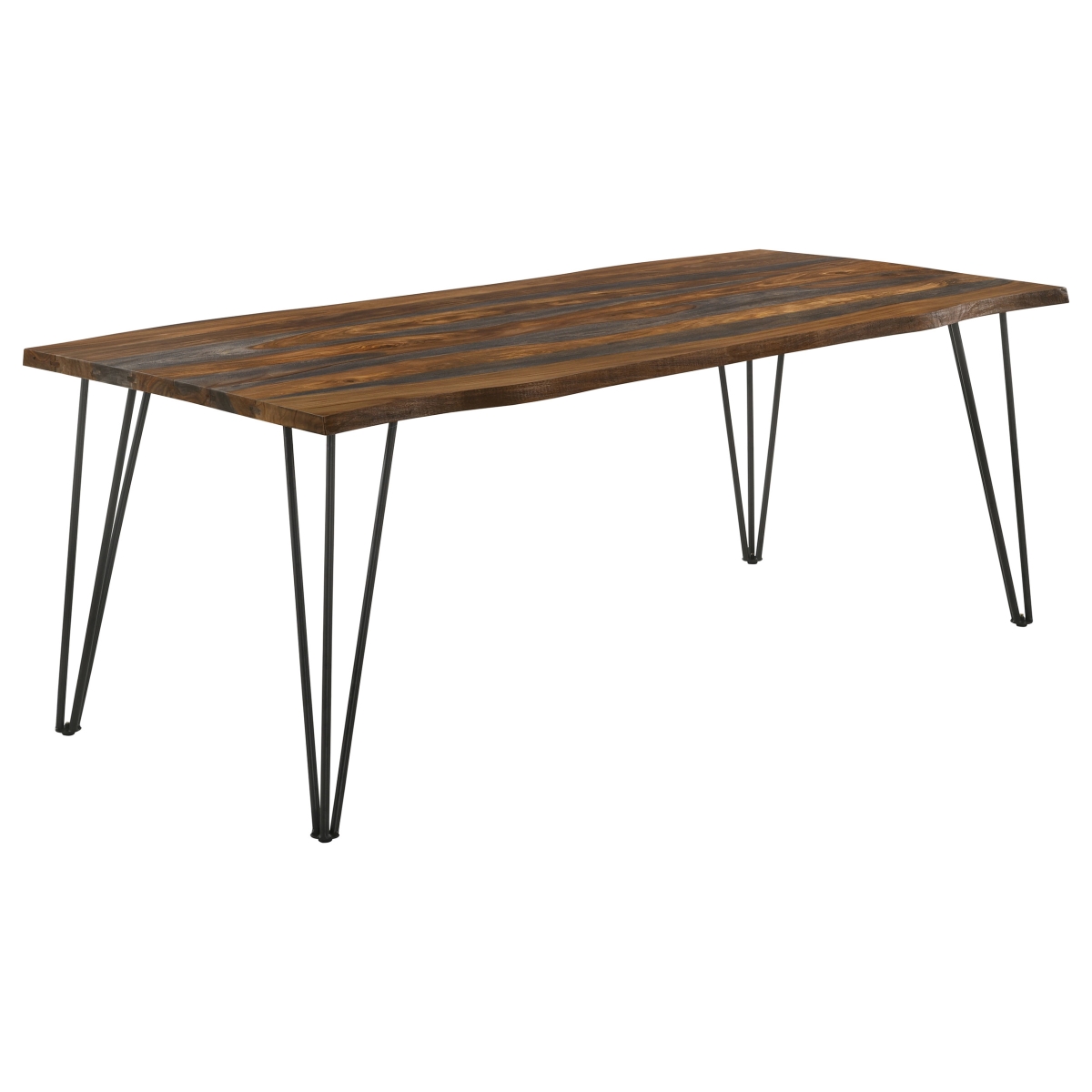 Picture of Coaster Furniture 193861 Neve Live-edge Dining Table with Hairpin Legs - Gray Sheesham