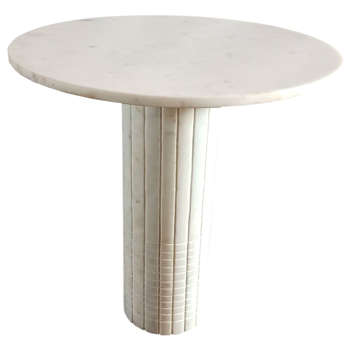 Picture of Coaster Furniture 709667 Astoria Round Genuine Marble End Table - White