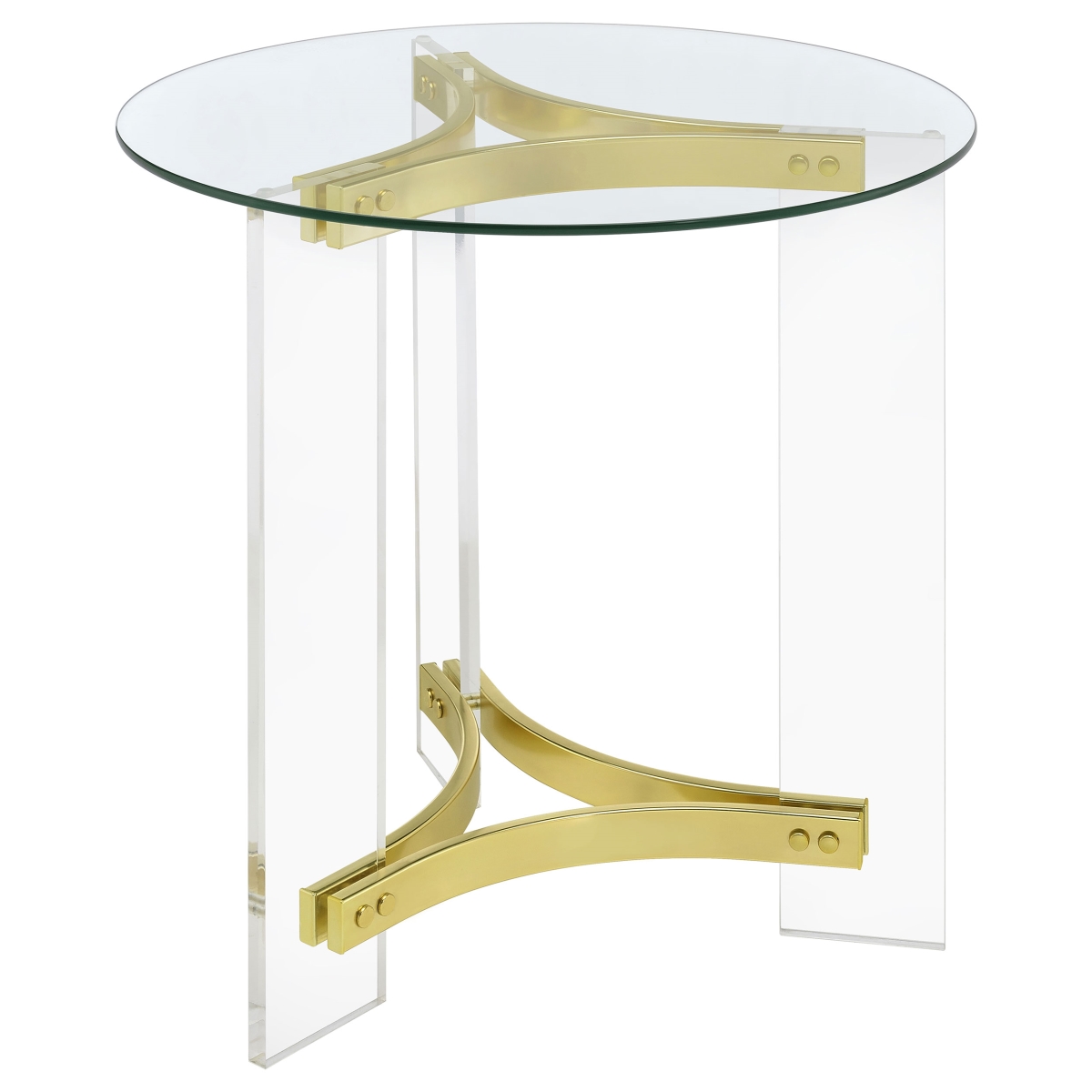 Picture of Coaster Furniture 710067 Janessa Round Glass Top End Table with Acrylic Legs - Clear Acrylic