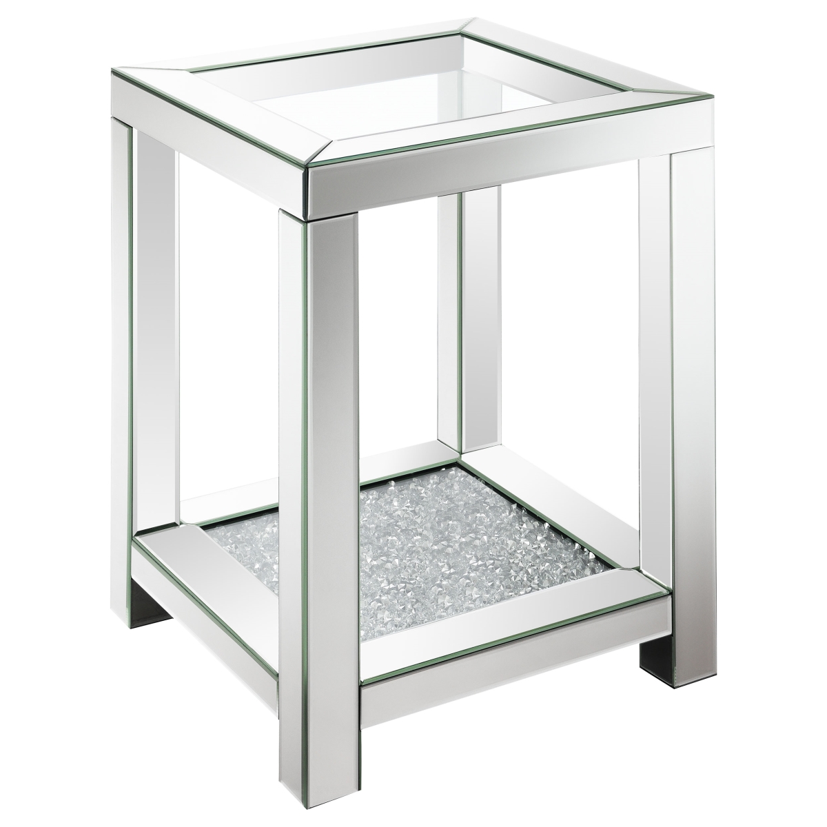 Picture of Coaster Furniture 736217 Valentina Square End Table with Glass Top - Mirror