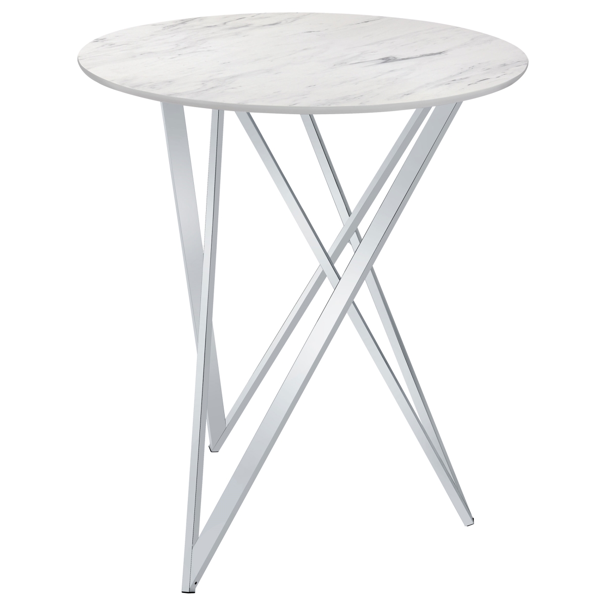 Picture of Coaster Furniture 183526 Baxter Faux Marble Round Top Bar Table - White Faux Marble