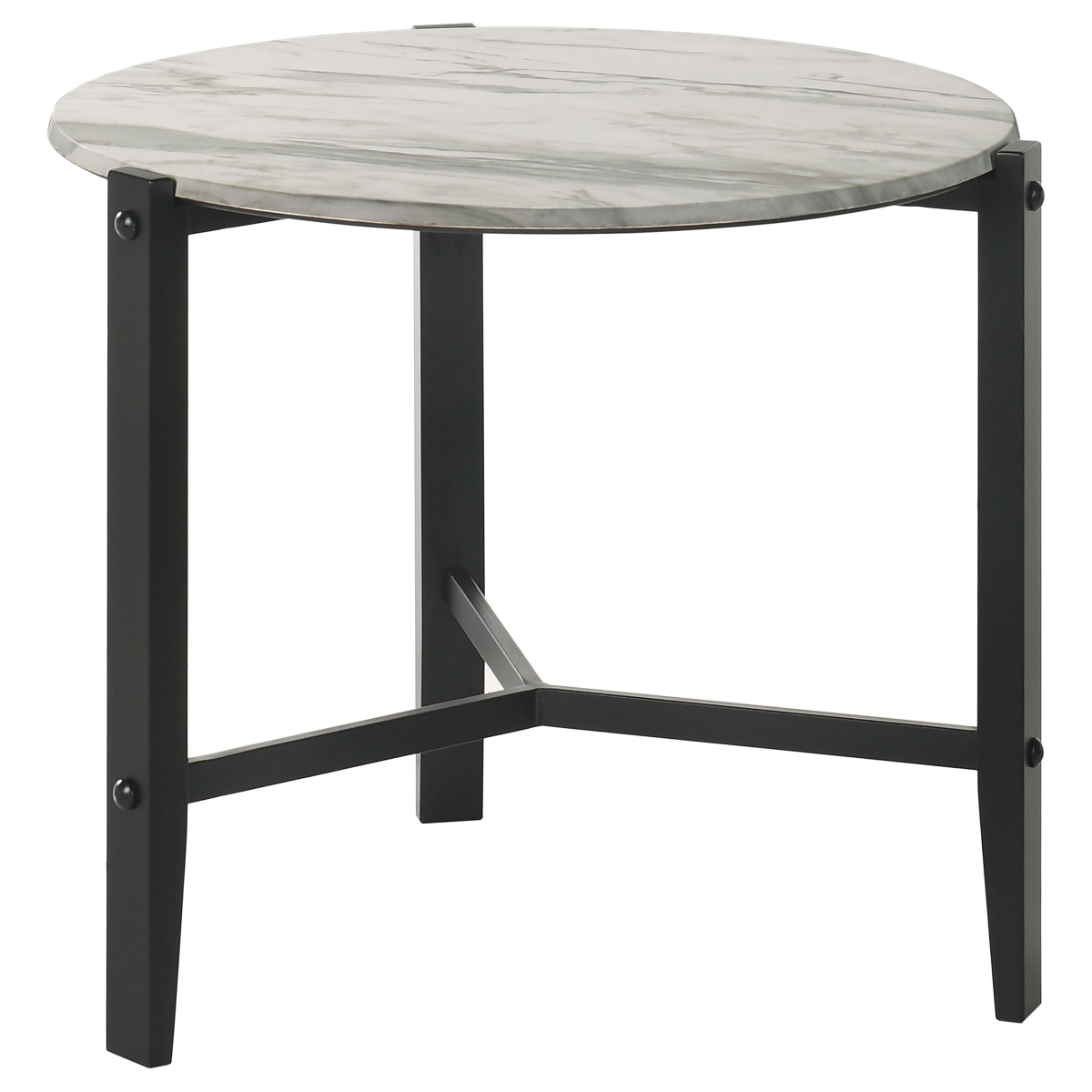 Picture of Coaster Furniture 753537 Tandi Round End Table - Faux White Marble & Black
