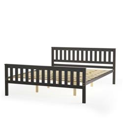 HU10030 Queen Size Wood Platform Bed with Headboard