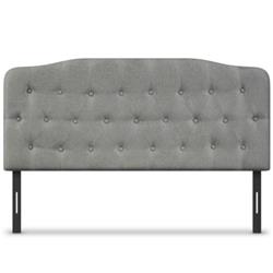 HU10069LG Queen Size Upholstered Headboard with Adjustable Heights, Light Gray