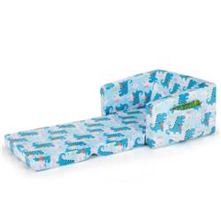 HV10051 2-in-1 Convertible Kids Sofa with Velvet Fabric, Light Blue