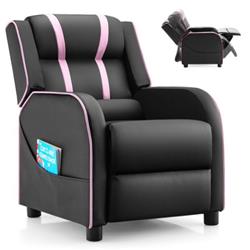 HV10105PI Kids Recliner Chair with Side Pockets & Footrest, Pink
