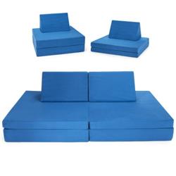 Picture of Total Tactic HV10116BL Convertible Kids Couch Set with 2 Folding Mats&#44; Blue - 4 Piece