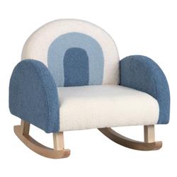 Picture of Total Tactic HV10298BL Kids Rocking Chair Children Velvet Upholstered Sofa with Solid Wood Legs&#44; Blue