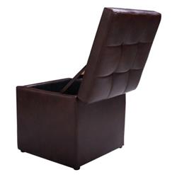 HW47908BN Ottoman Pouffe Storage Box Lounge Seat Footstools, Brown