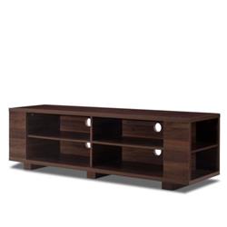 HW60170CF 59 in. Console Storage Entertainment Media Wood TV Stand, Walnut