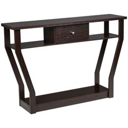 HW60291CF Modern Sofa Accent Table with Drawer, Brown