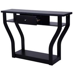 HW60291DK Modern Sofa Accent Table with Drawer