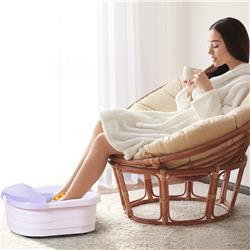Picture of Total Tactic EP23045 4 Rollers Bubble Heating Foot Spa Massager - Light Purple