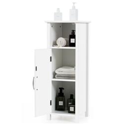 HW61186 Bathroom Adjustable Shelf Floor Storage Cabinet with Door