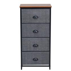 HW61420BK Chest Storage Tower Side Table Display Storage with 4 Drawer, Black -  Total Tactic