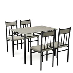 HW61424 Faux Marble Dining Set Table - 5 Piece
