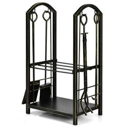 Picture of Total Tactic HW61475CP Fireplace Log Rack with Fireplace Tools&#44; Bronze - 4 Piece