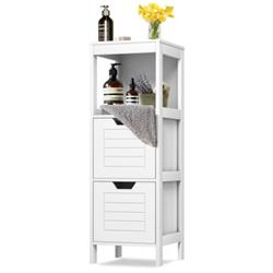 HW61891WH Floor Cabinet Multifunction Storage Rack Stand Organizer, White