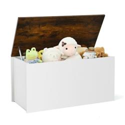 JZ10042WH Flip-Top Storage Chest with Self-Hold Cover & Pneumatic Rod, White