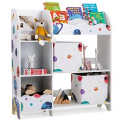 Picture of Total Tactic JZ10080 Kids Toy & Book Organizer Children Wooden Storage Cabinet with Storage Bins