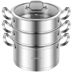 Picture of Total Tactic KC52003 3-Tier Stainless Steel Steamer Pot with Handle