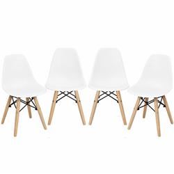 Picture of Total Tactic KC52602WH-4 22 x 12 x 14.5 in. Medieval Style Children Chair & Dining Chair with Wood Leg&#44; White - 4 Piece