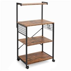 KC54155CF 4-Tier Kitchen Bakers Rack on Wheel