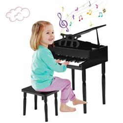 Picture of Total Tactic MU10035BK 30-Key Wood Toy Kids Grand Piano with Bench & Music Rack&#44; Black