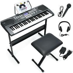 MU70008 61-Key Electronic Keyboard Piano Starter Set with Stand Bench & Headphones