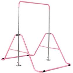 SP36972FS Expandable Gymnastics Training Bar Adjustable Junior Horizontal Kip Bar, Pink