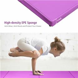 SP37002PU 8 x 4 ft. Folding Gymnastics Tumbling Mat, Purple