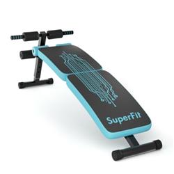 SP37042BL Abdominal Twister Trainer with Adjustable Height Exercise Bench, Blue