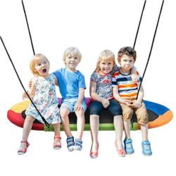 SP37084CL 60 in. Saucer Surf Outdoor Adjustable Swing Set, Colorful