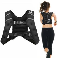 SP37183 16 lbs Workout Weighted Vest with Mesh Bag Adjustable Buckle