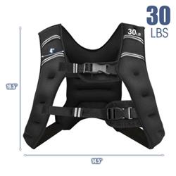 SP37184 30 lbs Workout Weighted Vest with Mesh Bag Adjustable Buckle