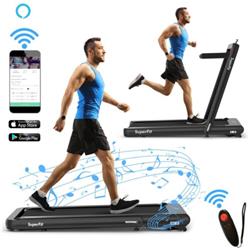 SP37424BK 4.75HP 2-in-1 Folding Treadmill with Remote APP Control, Black -  Total Tactic