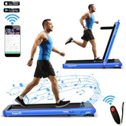 SP37424NY 4.75HP 2-in-1 Folding Treadmill with Remote APP Control, Navy -  Total Tactic