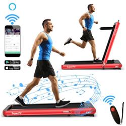 SP37424RE 4.75HP 2-in-1 Folding Treadmill with Remote APP Control, Red -  Total Tactic