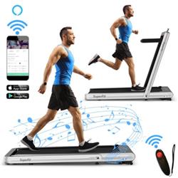 SP37424SL 4.75HP 2-in-1 Folding Treadmill with Remote APP Control, Silver -  Total Tactic