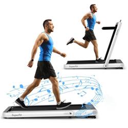 SP37424WH 4.75HP 2-in-1 Folding Treadmill with Remote APP Control, White -  Total Tactic