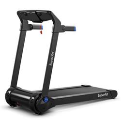 Picture of Total Tactic SP37464NY 3HP Folding Electric Treadmill Running Machine, Blue