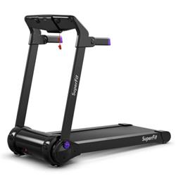 Picture of Total Tactic SP37464PU 3HP Folding Electric Treadmill Running Machine, Purple
